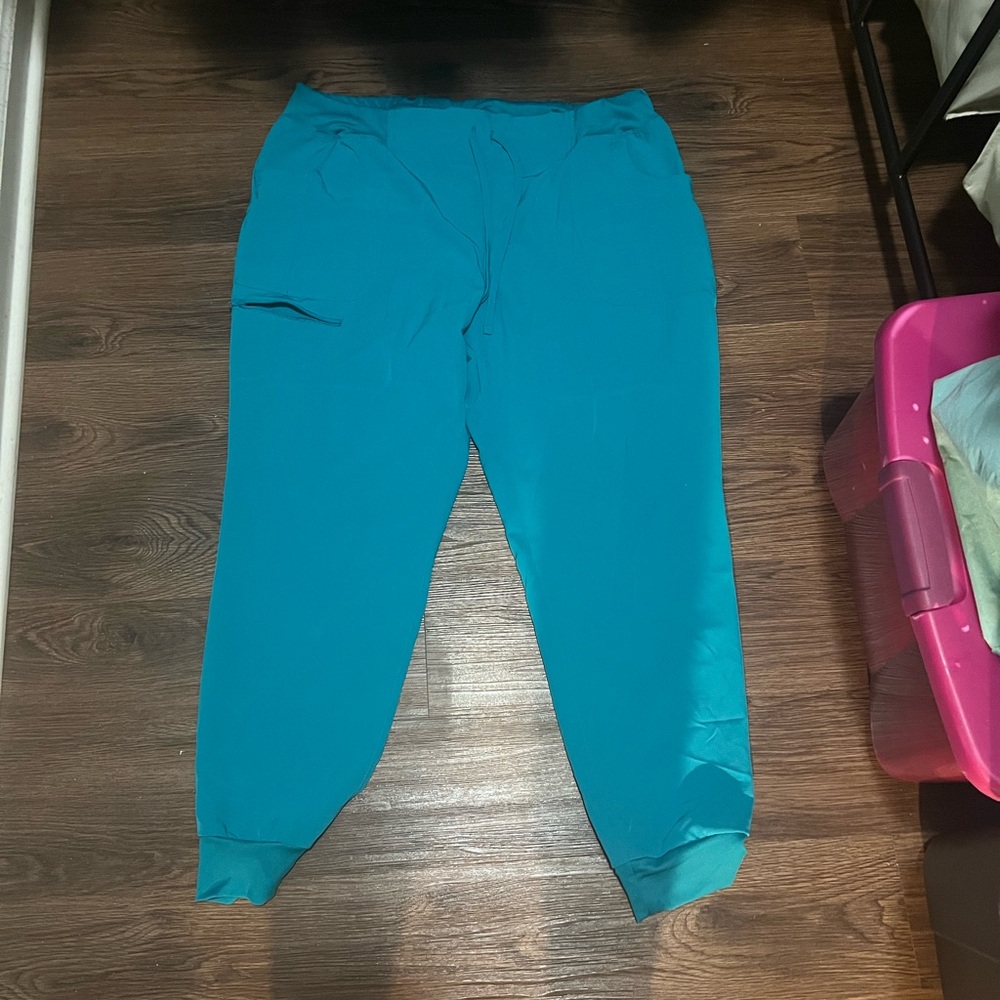Heart and soul jogger scrub pants teal size 2xl